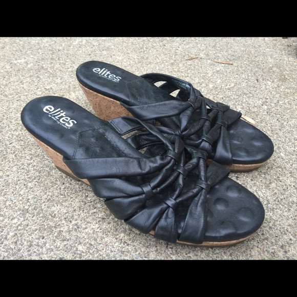 Elites by Walking Cradles Black Sandals 8.5M - Picture 2 of 5